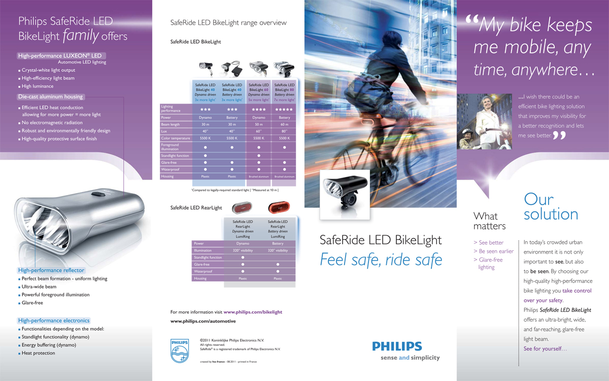Philips LED Bike-lighting consumer leaflet - cover and back -  full pdf